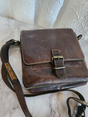 Stone Ridge Brown Distressed Leather Crossbody